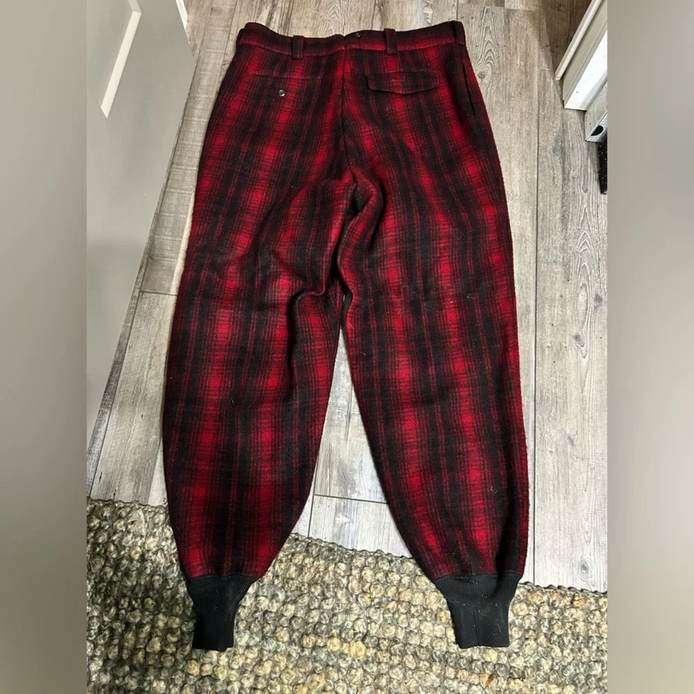 Vintage Woolrich Mackinaw Wool Jacket pants set Buffalo Plaid Hunting black red